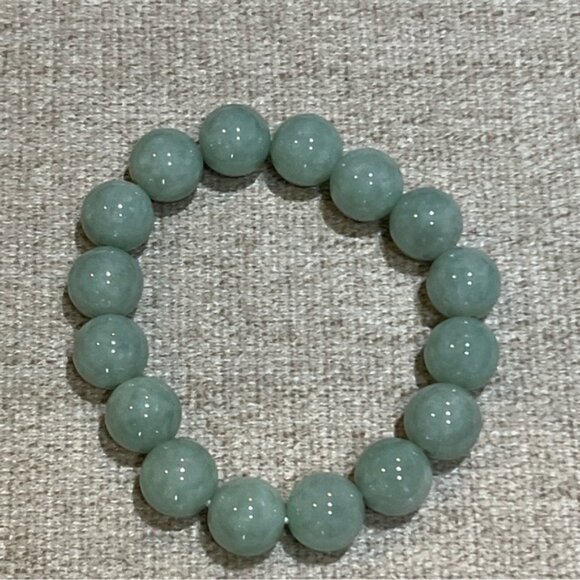 Jadeite 13mm Beaded Stone Bracelet - Picture 3 of 7